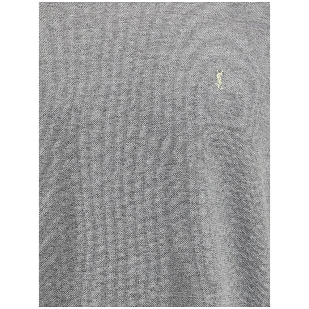 Saint Laurent Grey Oversized Cotton T-Shirt