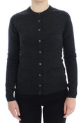 Dolce & Gabbana Grauer Wollpullover mit Knopfleiste