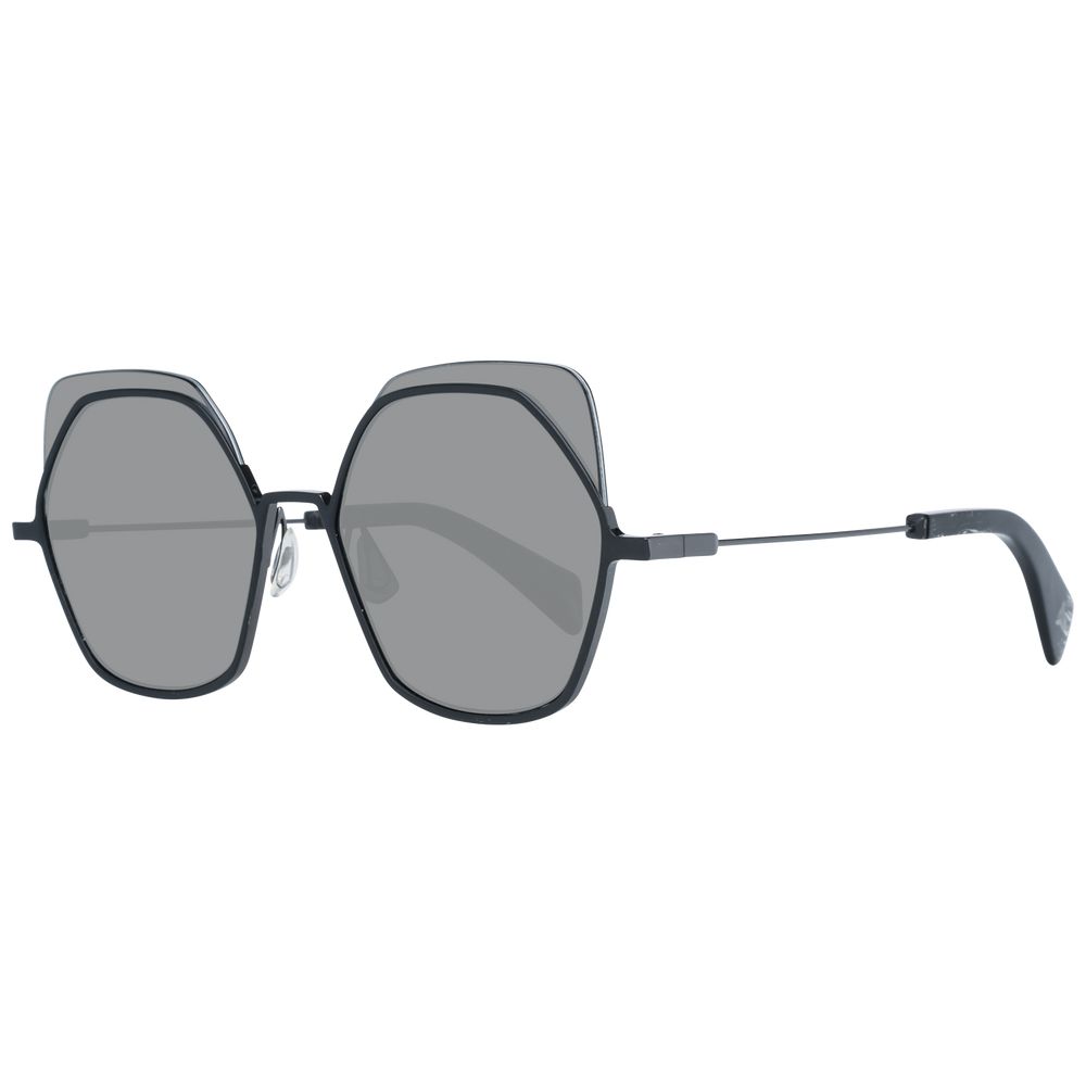 Yohji Yamamoto Sonnenbrille aus schwarzem Metall & Kunststoff