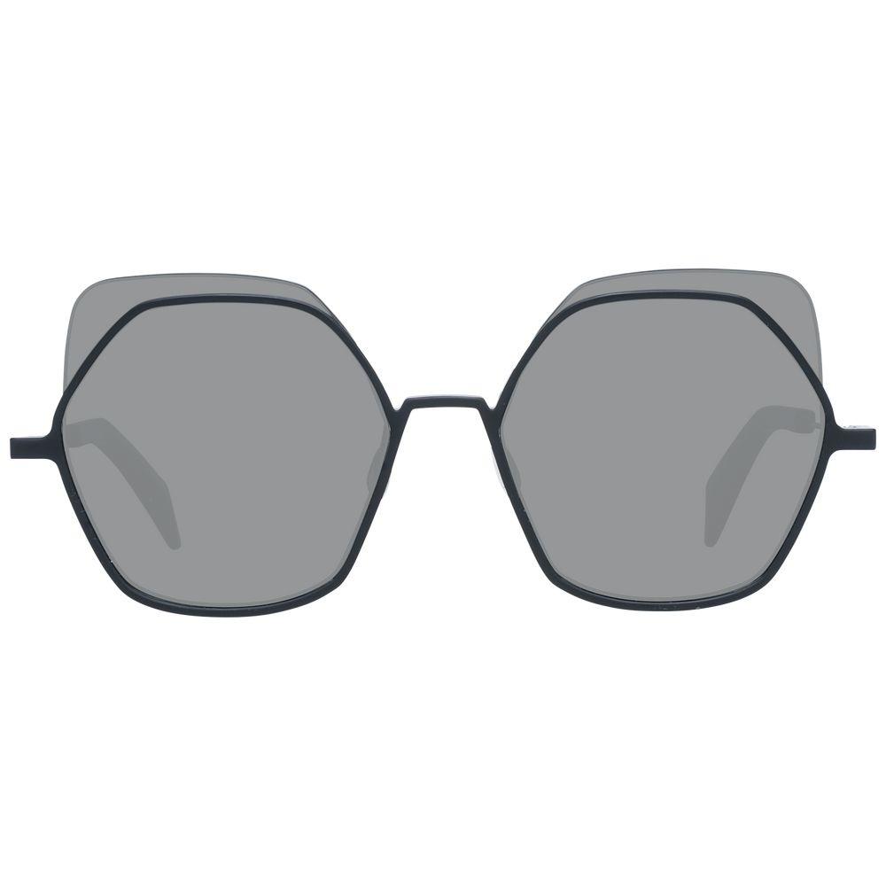 Yohji Yamamoto Sonnenbrille aus schwarzem Metall & Kunststoff