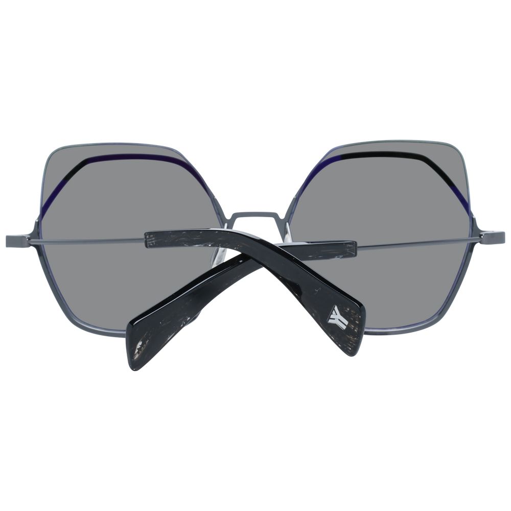 Yohji Yamamoto Sonnenbrille aus schwarzem Metall & Kunststoff