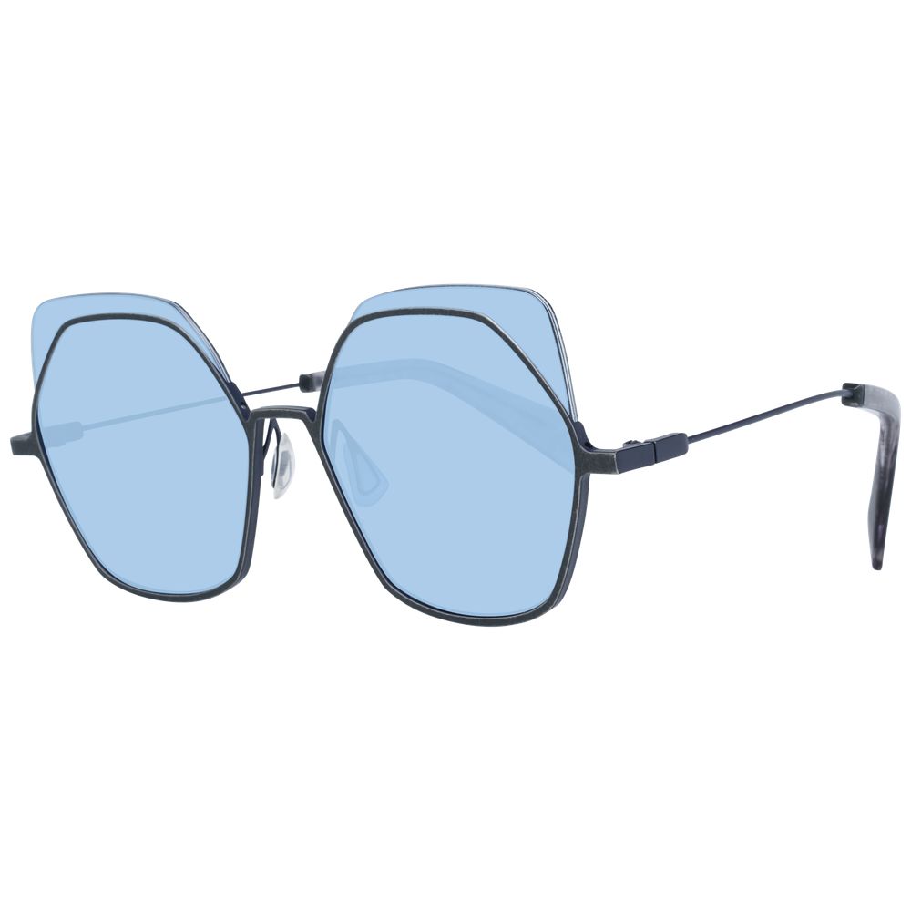 Yohji Yamamoto Grey Metallic Sunglasses with Plastic Details