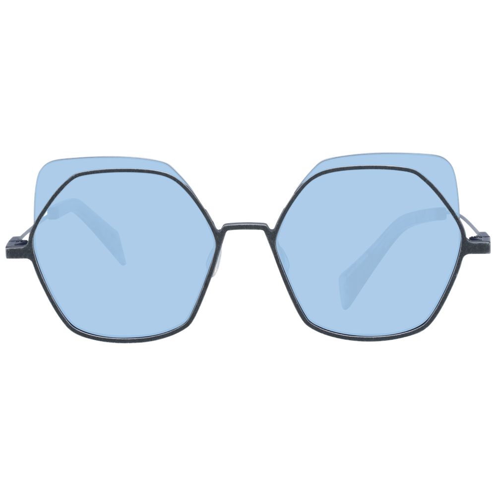Yohji Yamamoto Grey Metallic Sunglasses with Plastic Details