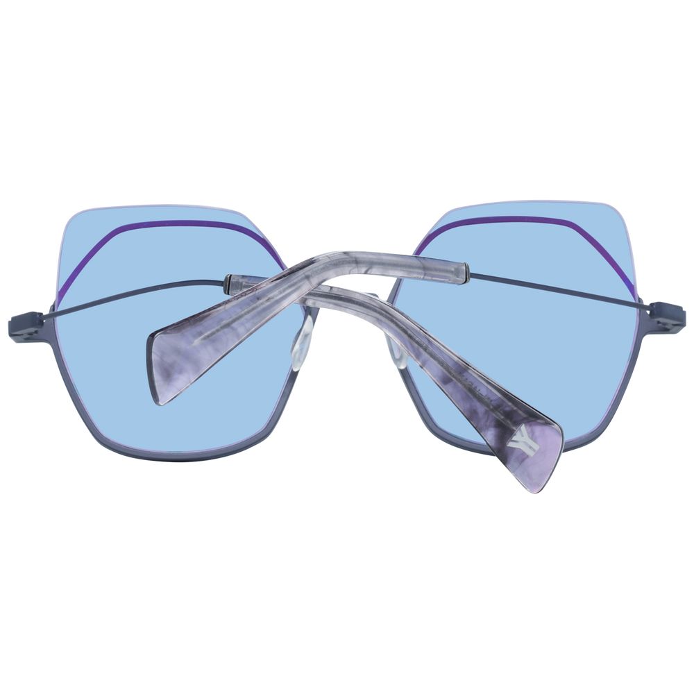 Yohji Yamamoto Grey Metallic Sunglasses with Plastic Details