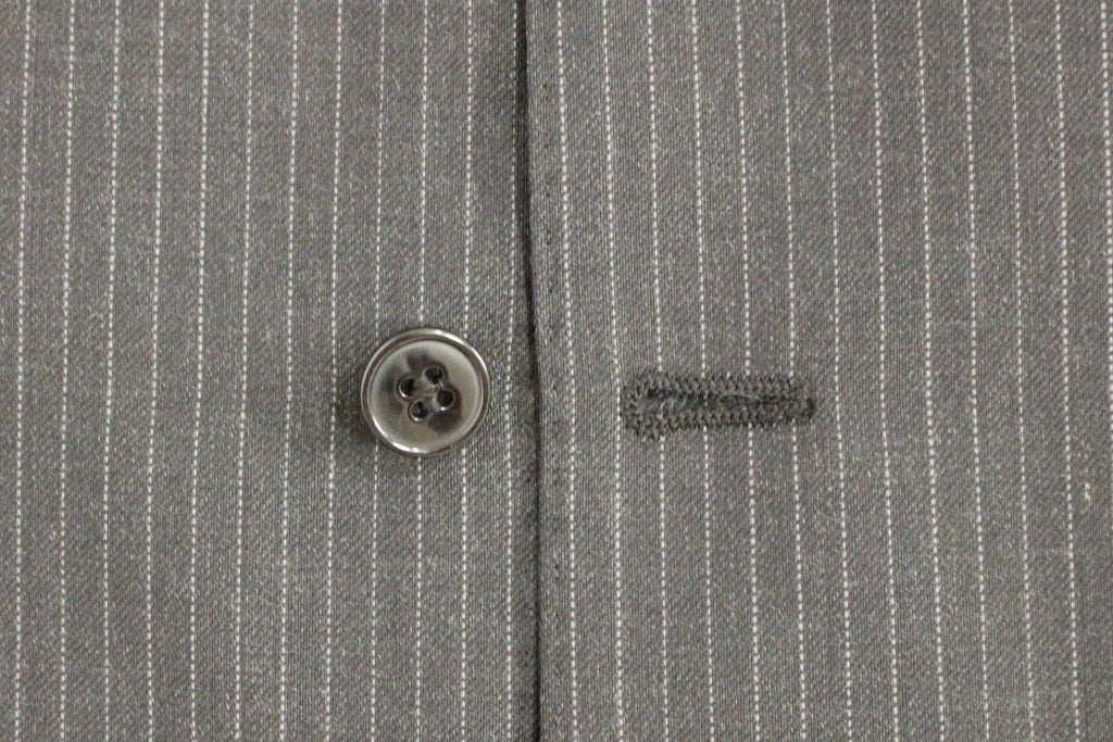 Dolce & Gabbana Grey Striped Single-Breasted Wool Waistcoat