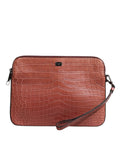 Dolce & Gabbana Bordeaux Krokoleder Logo-Plakette Herren Aktentasche Tasche