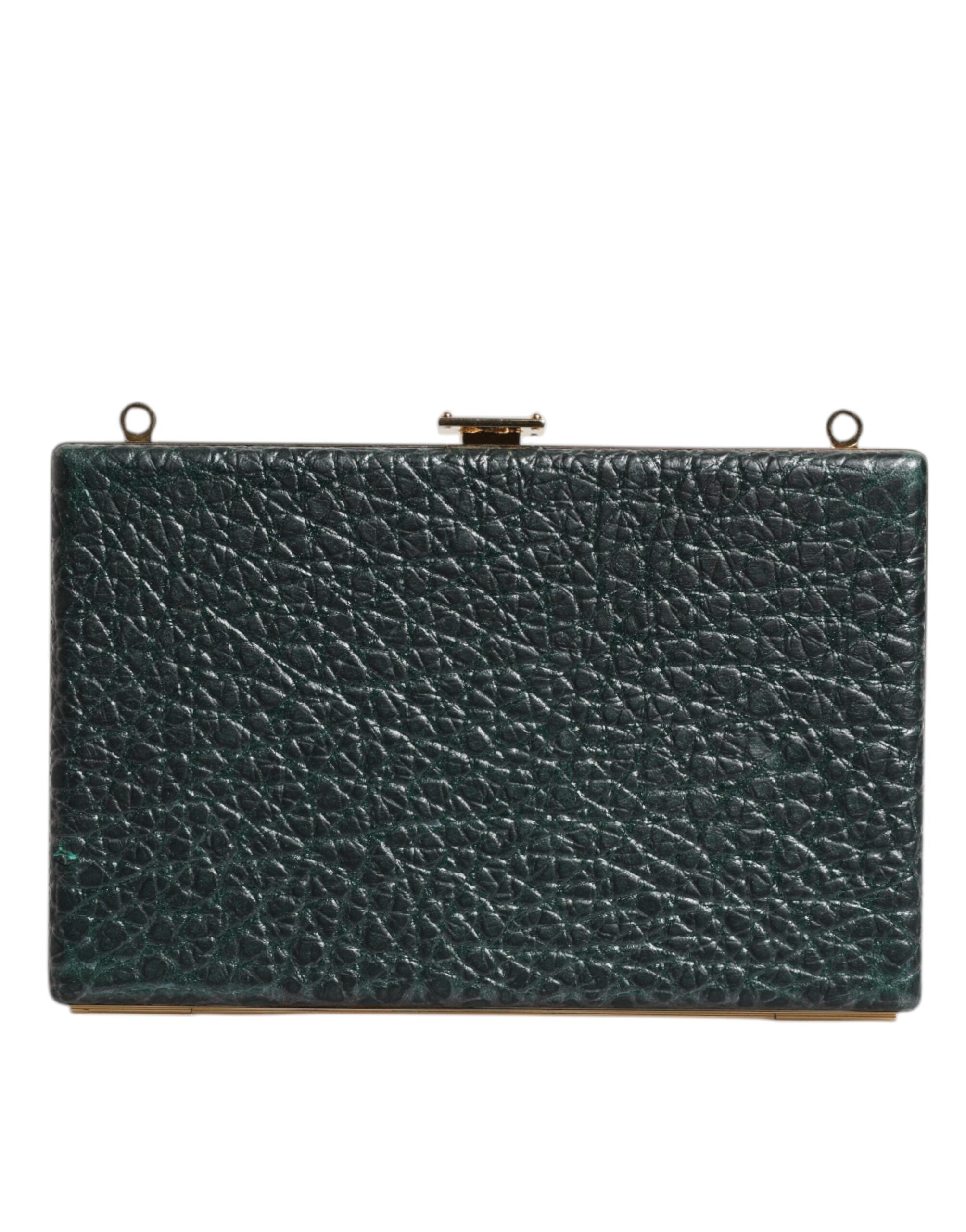 Dolce & Gabbana Schwarze Leder Clutch Abend Crossbody Tasche