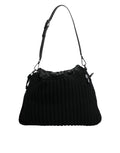 Dolce & Gabbana Black Leather Cross-Body Bag with Cashmere Knit