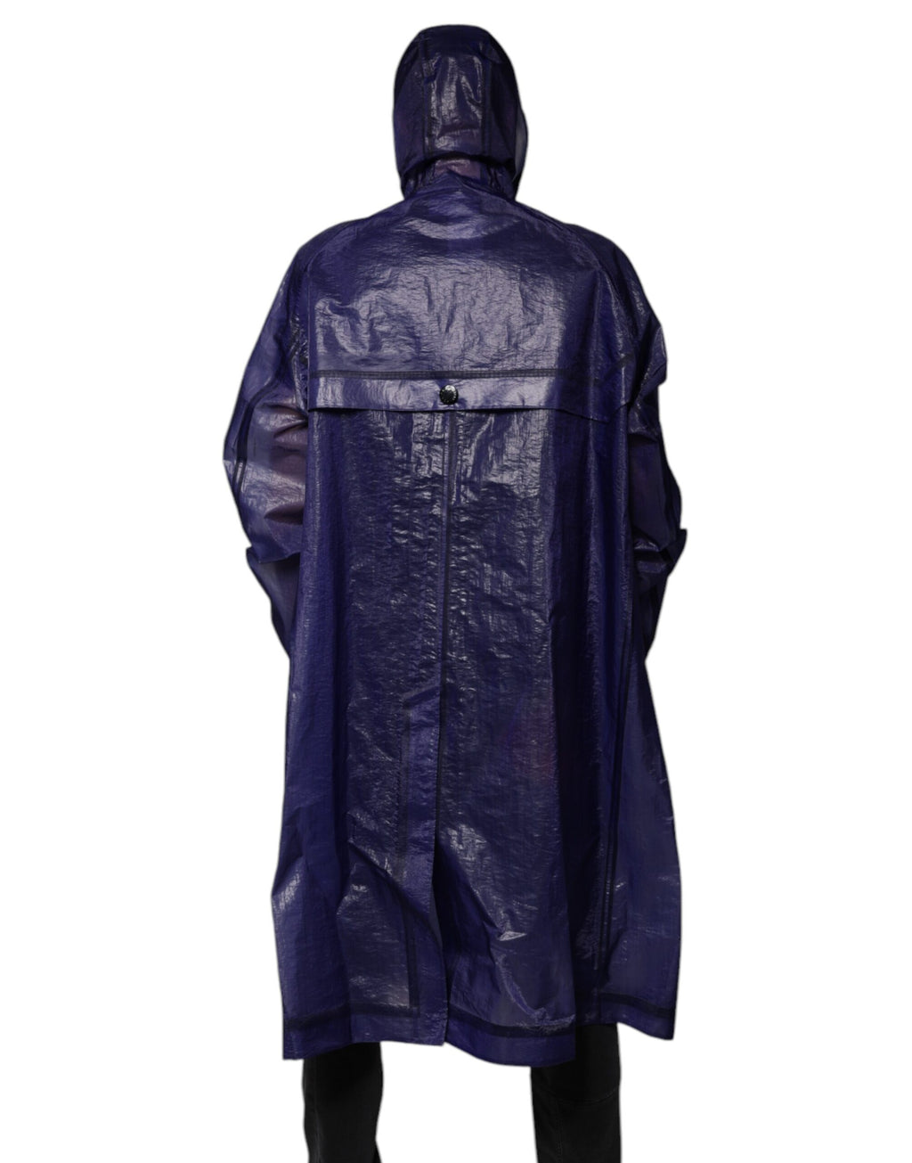 Dolce & Gabbana Dark Blue Cotton Hooded Men's Raincoat Jacket