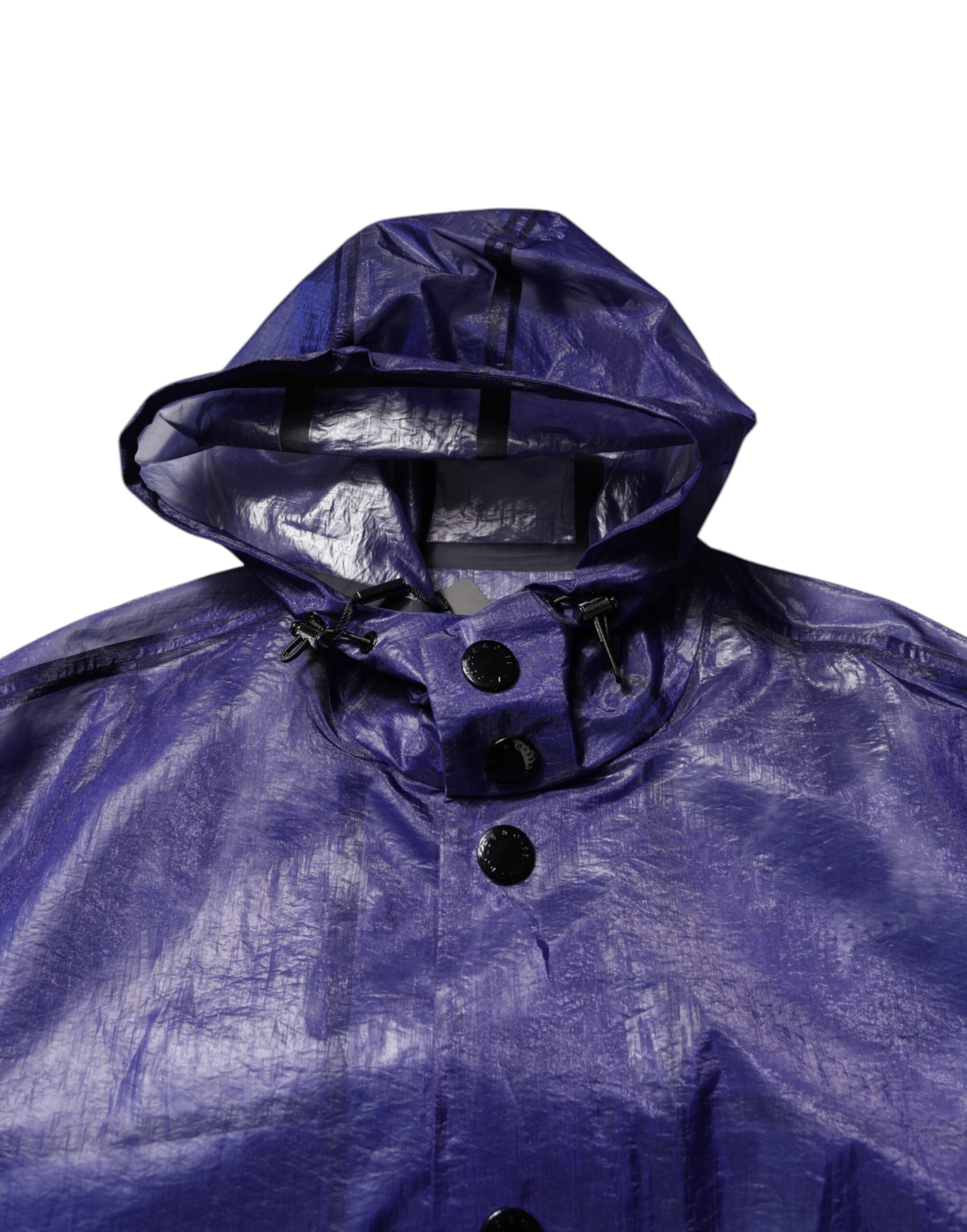 Dolce & Gabbana Dark Blue Cotton Hooded Men's Raincoat Jacket