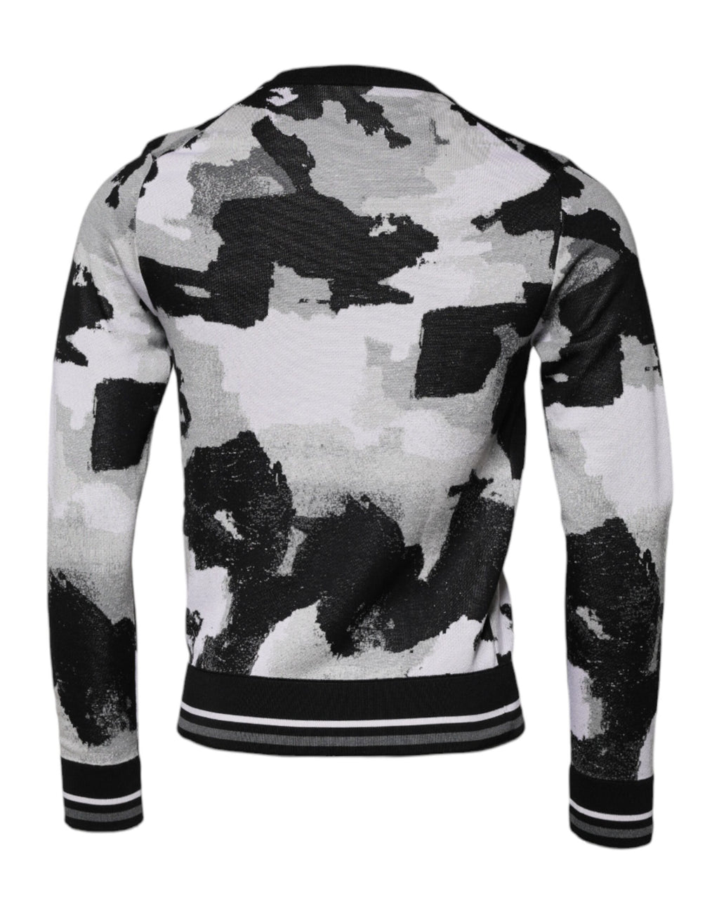 Dolce & Gabbana Multicolor Camouflage Crew Neck Men's Sweater Pullover