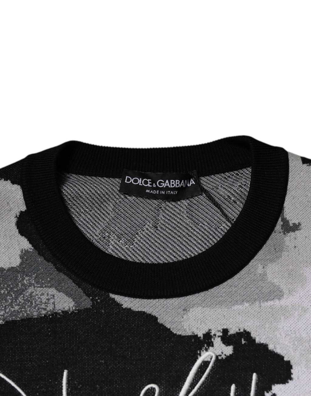 Dolce & Gabbana Multicolor Camouflage Crew Neck Men's Sweater Pullover