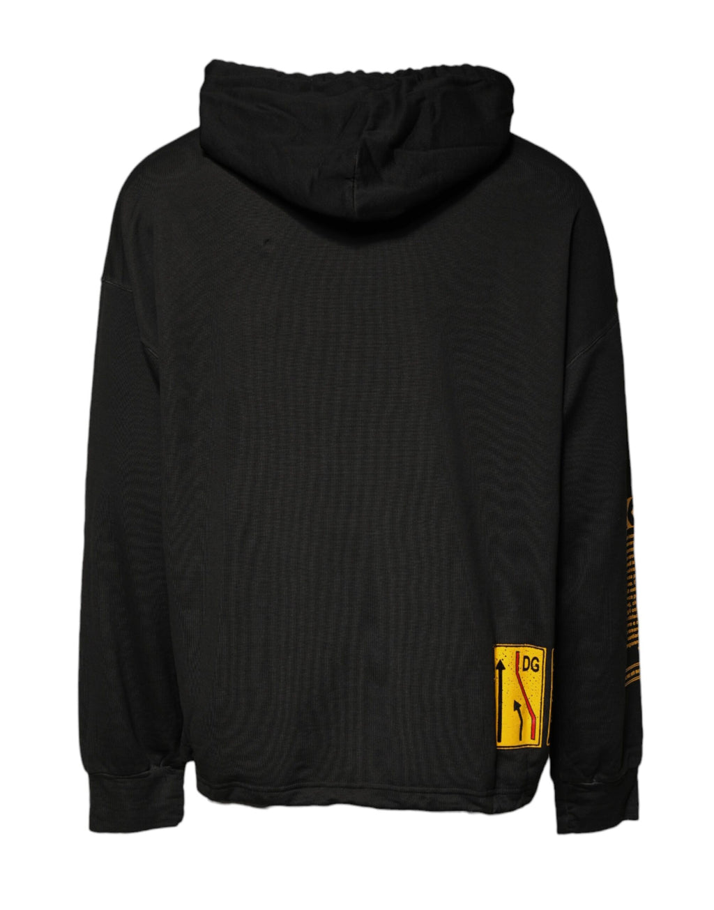 Dolce & Gabbana Schwarzer DG Shield Pullover aus Baumwolle mit Kapuze