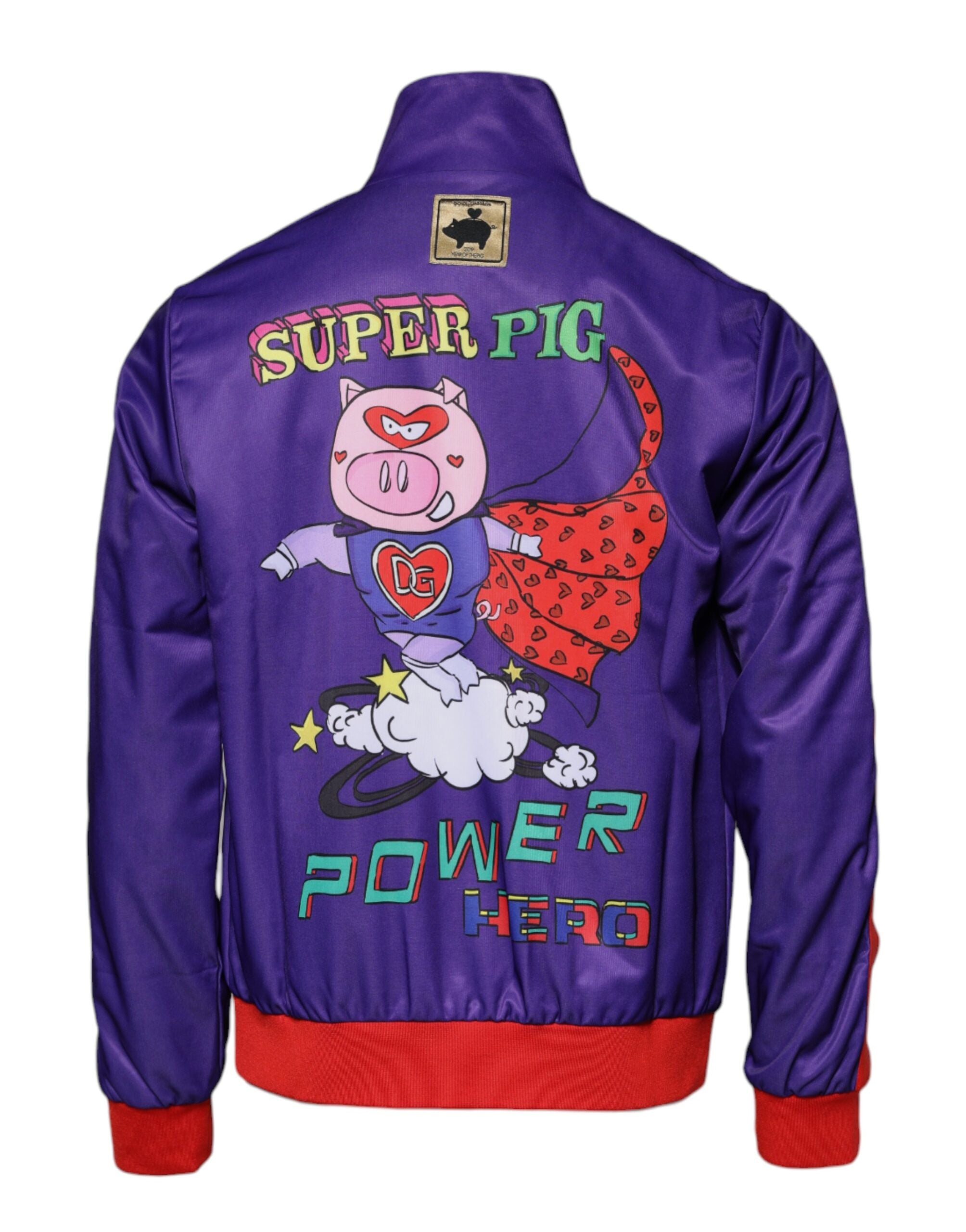 Dolce & Gabbana Purple Year of the Pig Bomber Zip Sweater
