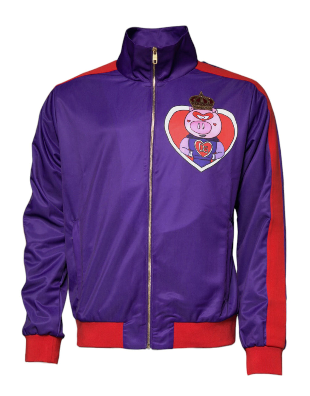 Dolce & Gabbana Purple Year of the Pig Bomber Zip Sweater