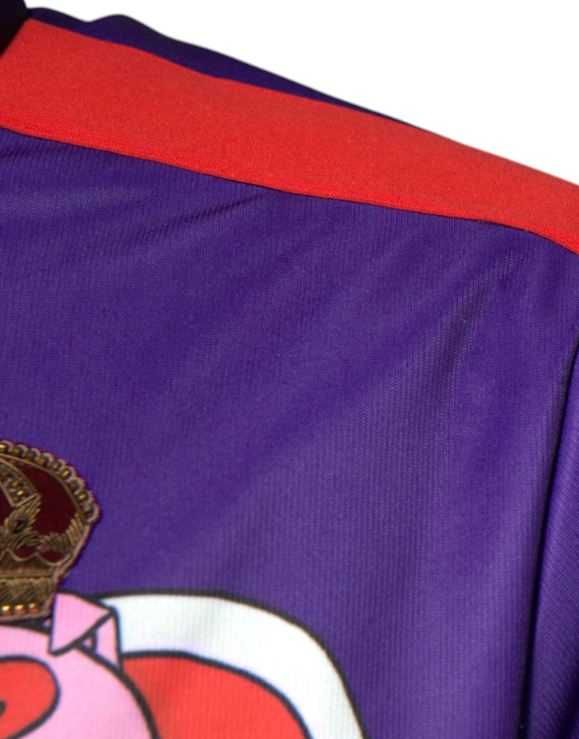 Dolce & Gabbana Purple Year of the Pig Bomber Zip Sweater