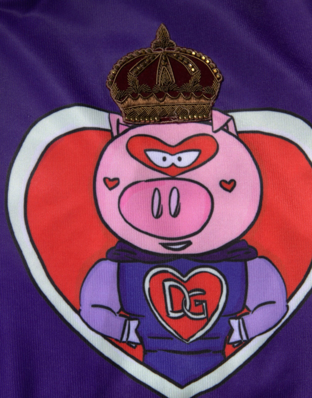 Dolce & Gabbana Purple Year of the Pig Bomber Zip Sweater