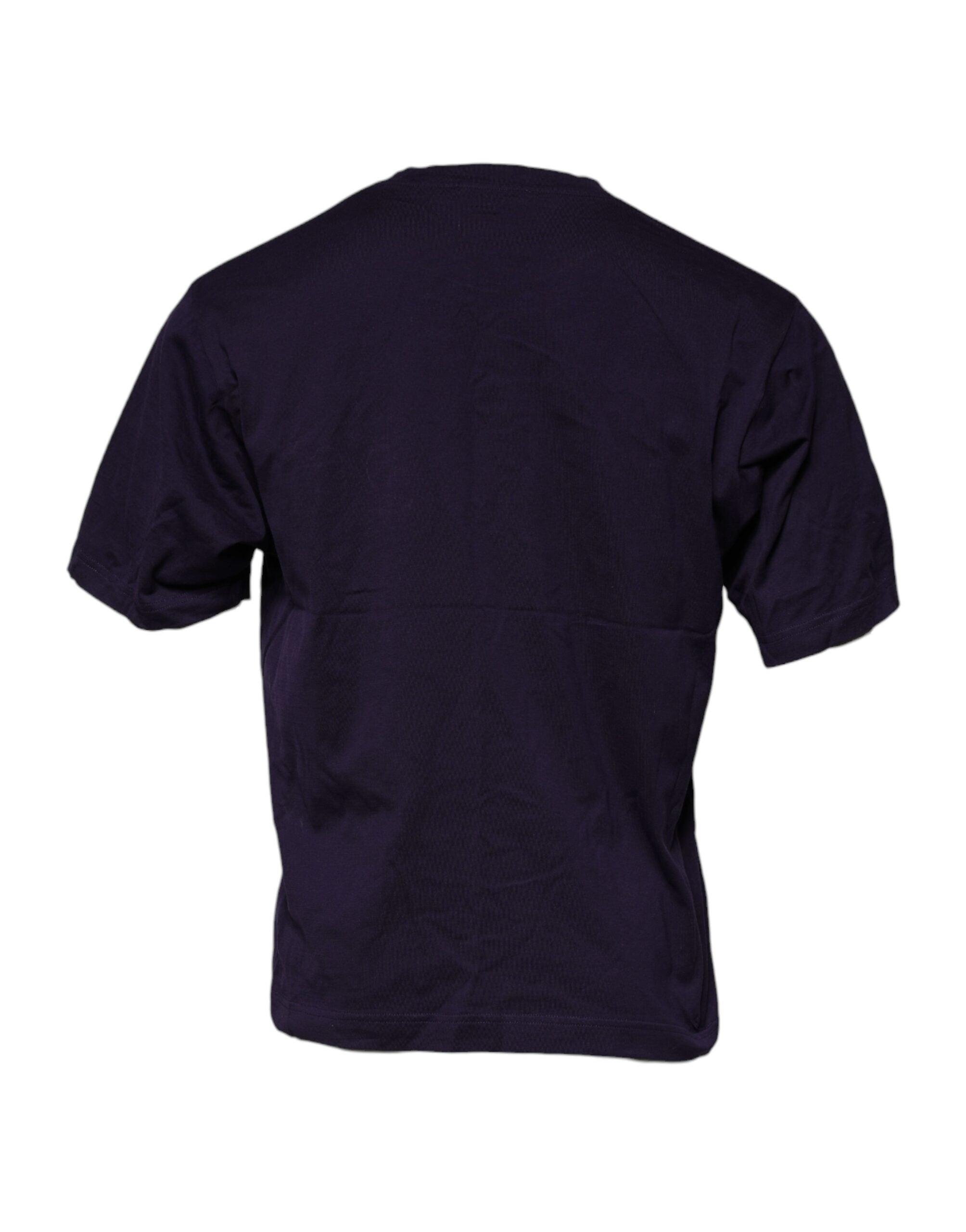 Dolce & Gabbana Lilac DG Logo Cotton Crew Neck T-Shirt