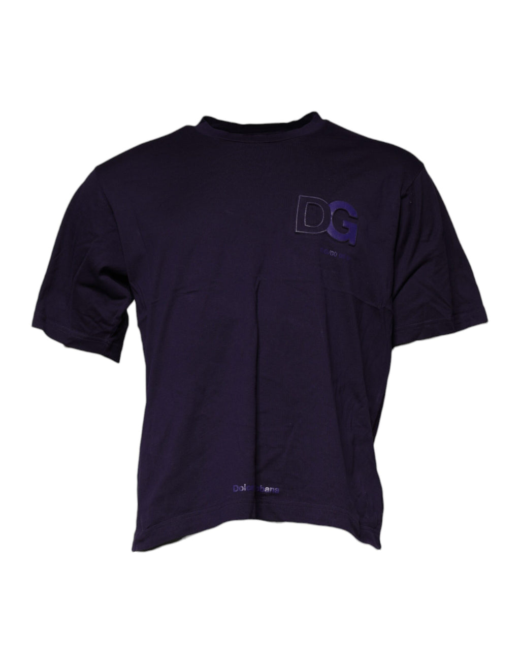 Dolce & Gabbana Lilac DG Logo Cotton Crew Neck T-Shirt