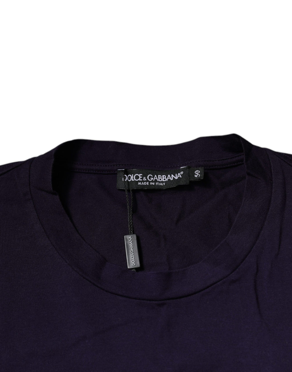 Dolce & Gabbana Lilac DG Logo Cotton Crew Neck T-Shirt