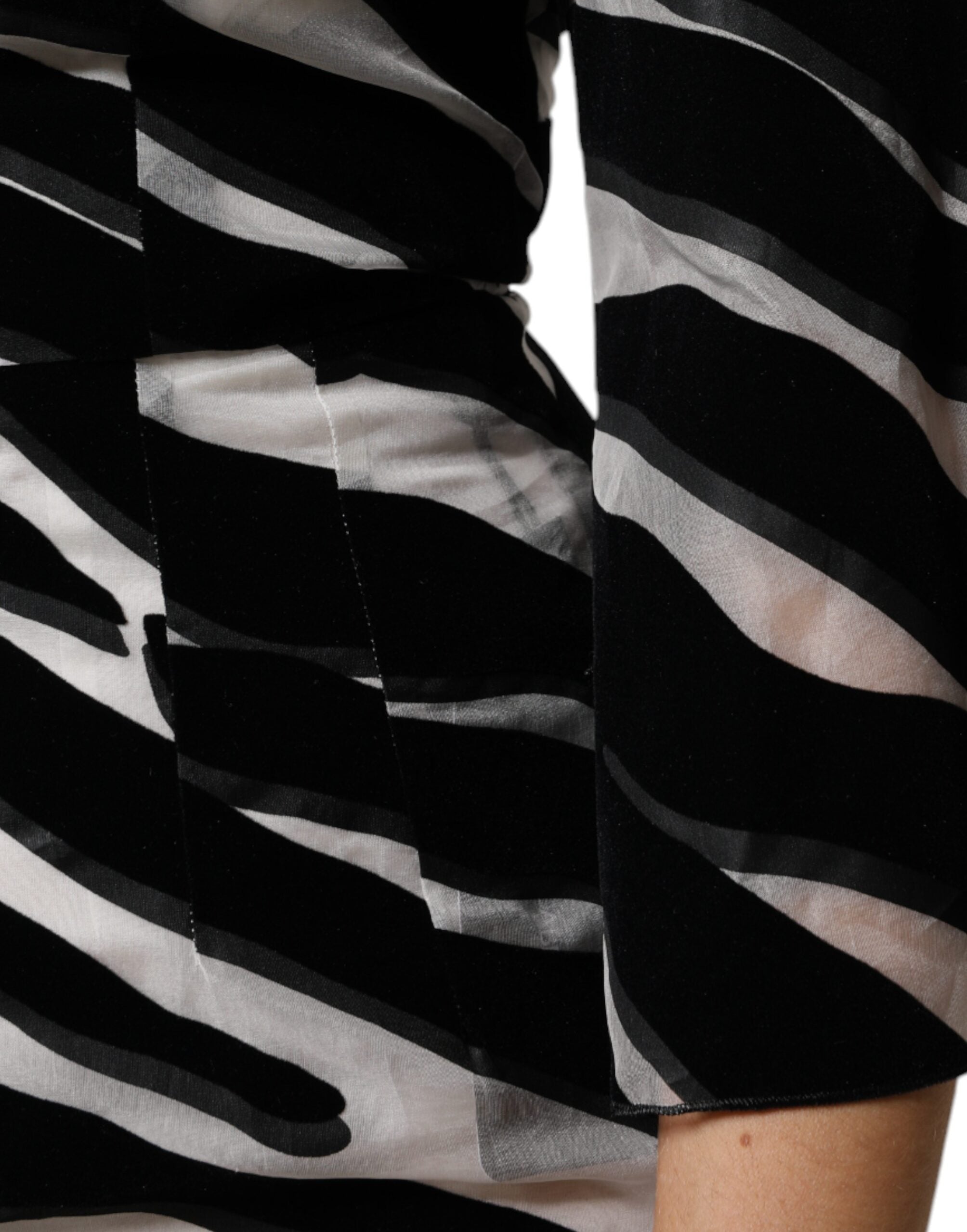 Dolce & Gabbana Schwarz Weiß Zebra A-Linie Etuikleid Mini Kleid