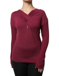 Roberto Cavalli Maroon Keyhole Knit Pullover
