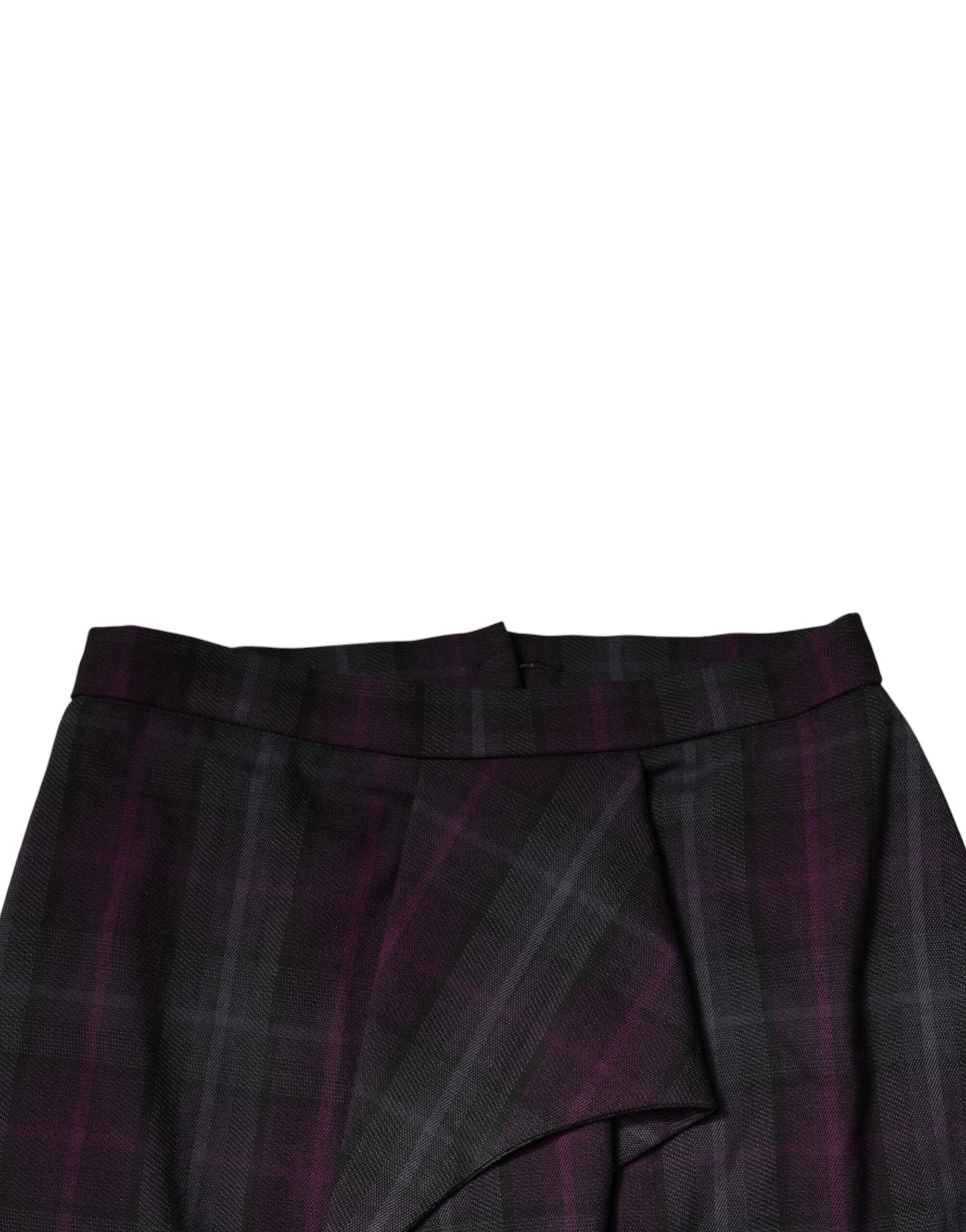 BENCIVENGA Multicolor Plaid High-Waisted Ruched Miniskirt
