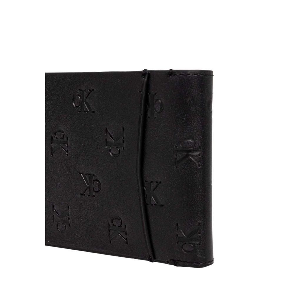 Calvin Klein Jeans Schwarzes Leder Portemonnaie