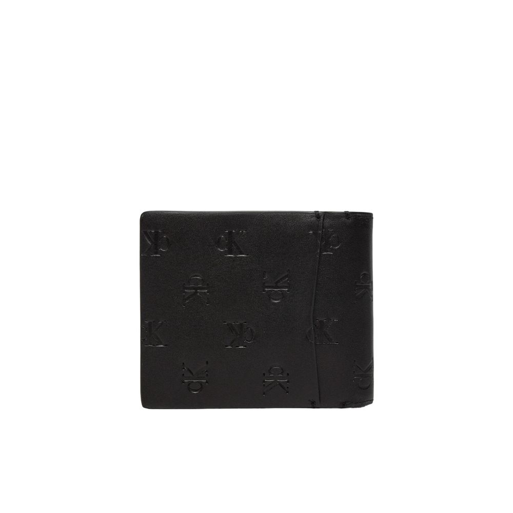 Calvin Klein Jeans Schwarzes Leder Portemonnaie