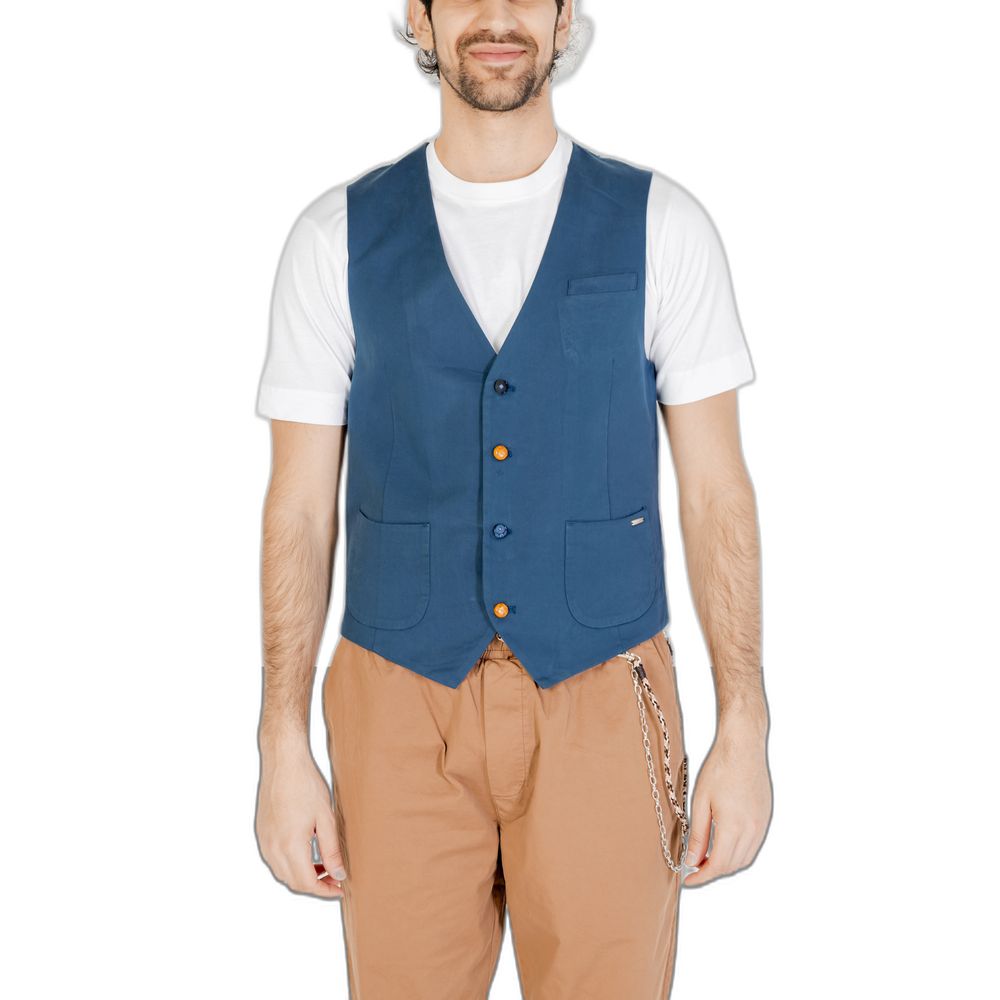 Gianni Lupo Blaue Baumwollweste