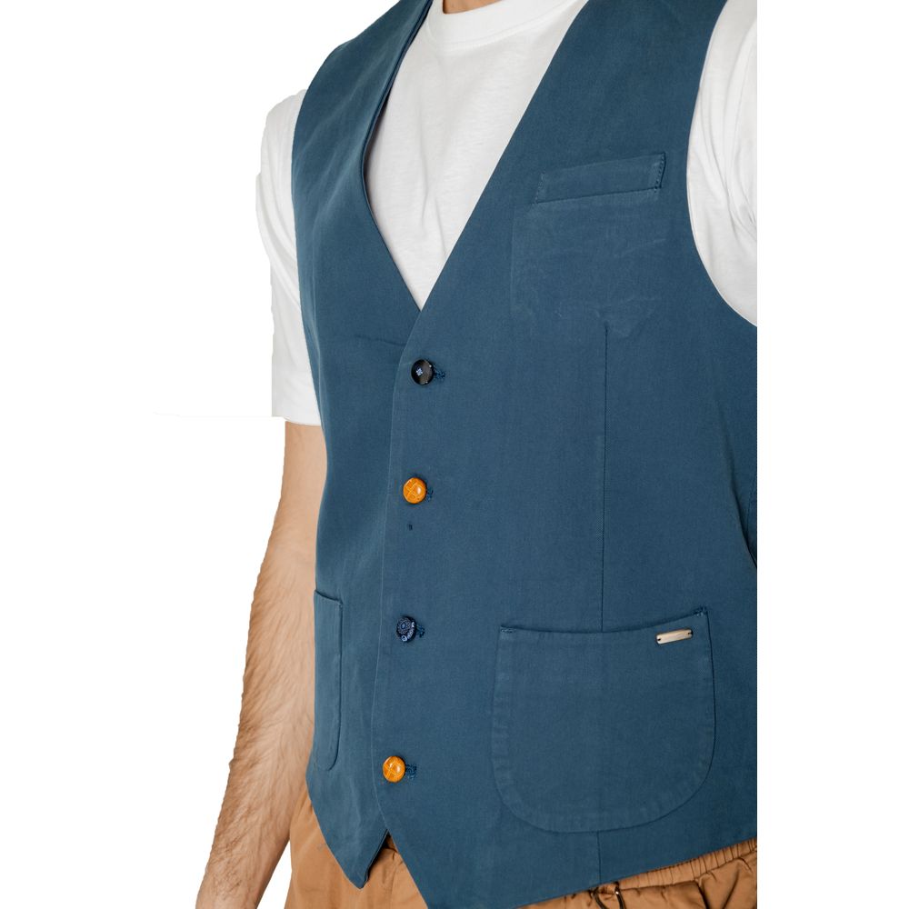 Gianni Lupo Blaue Baumwollweste