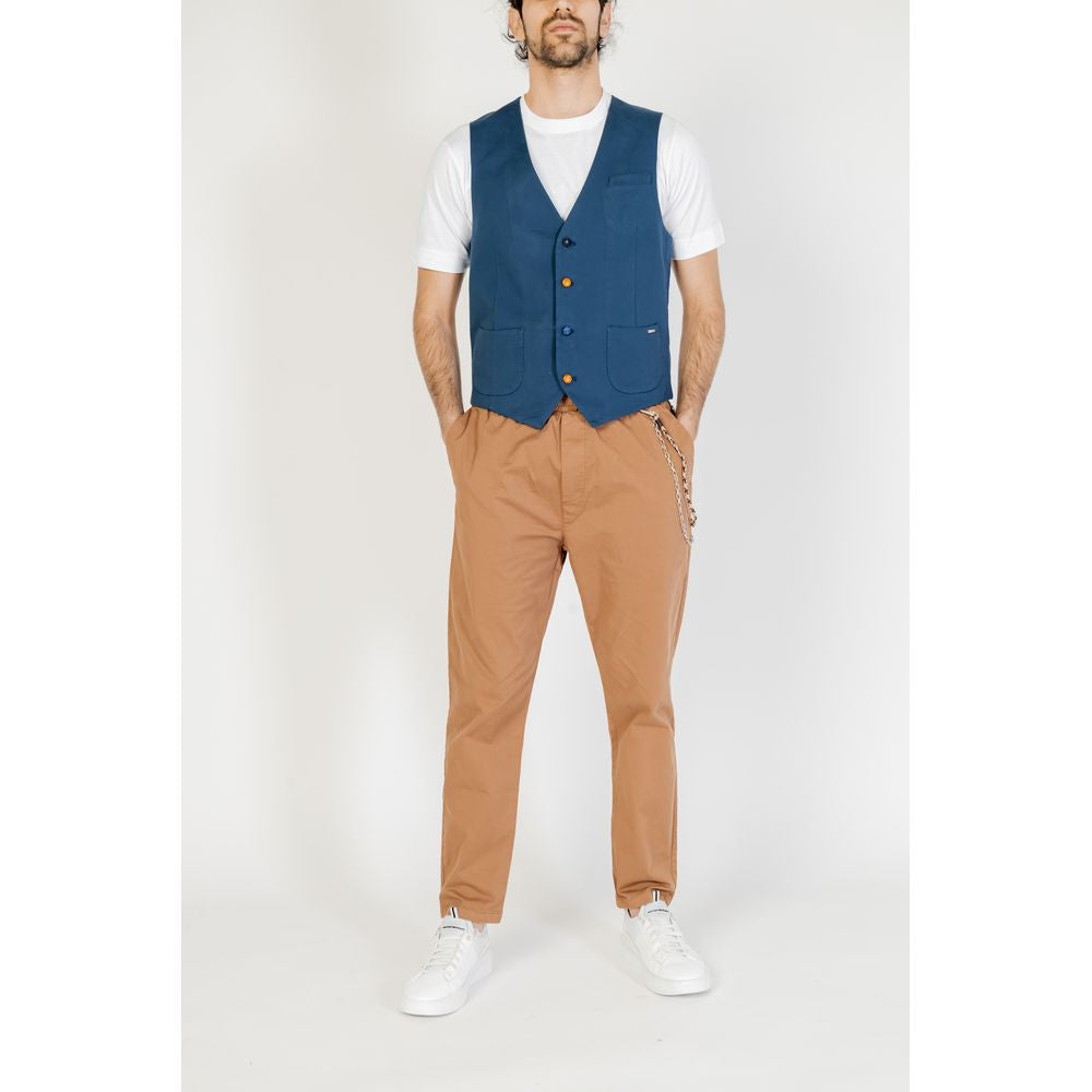 Gianni Lupo Blaue Baumwollweste