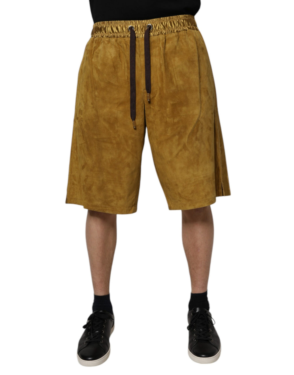 Dolce & Gabbana Brown Lambskin Suede Men's Bermuda Shorts