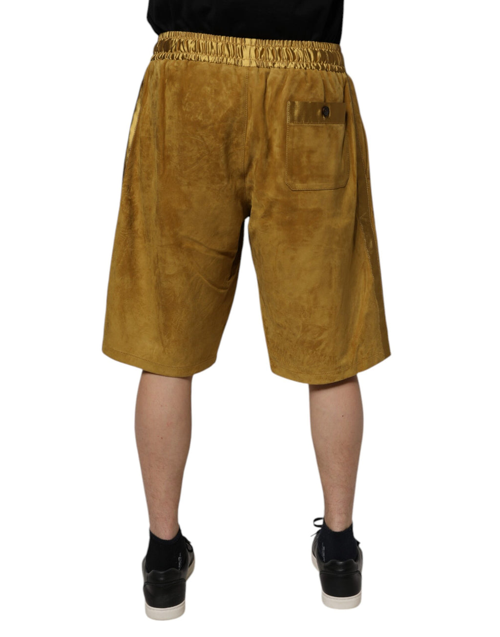 Dolce & Gabbana Brown Lambskin Suede Men's Bermuda Shorts