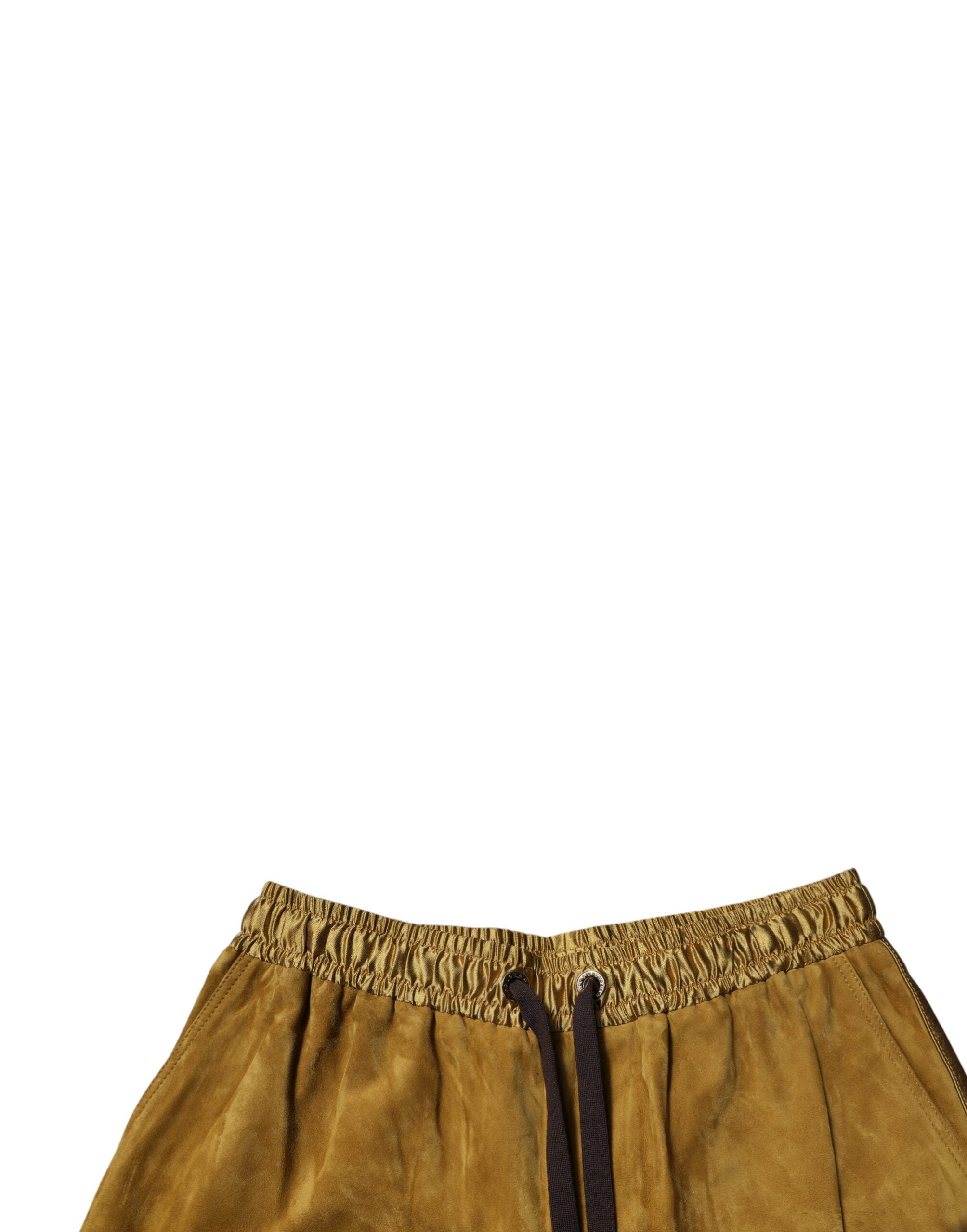 Dolce & Gabbana Brown Lambskin Suede Men's Bermuda Shorts