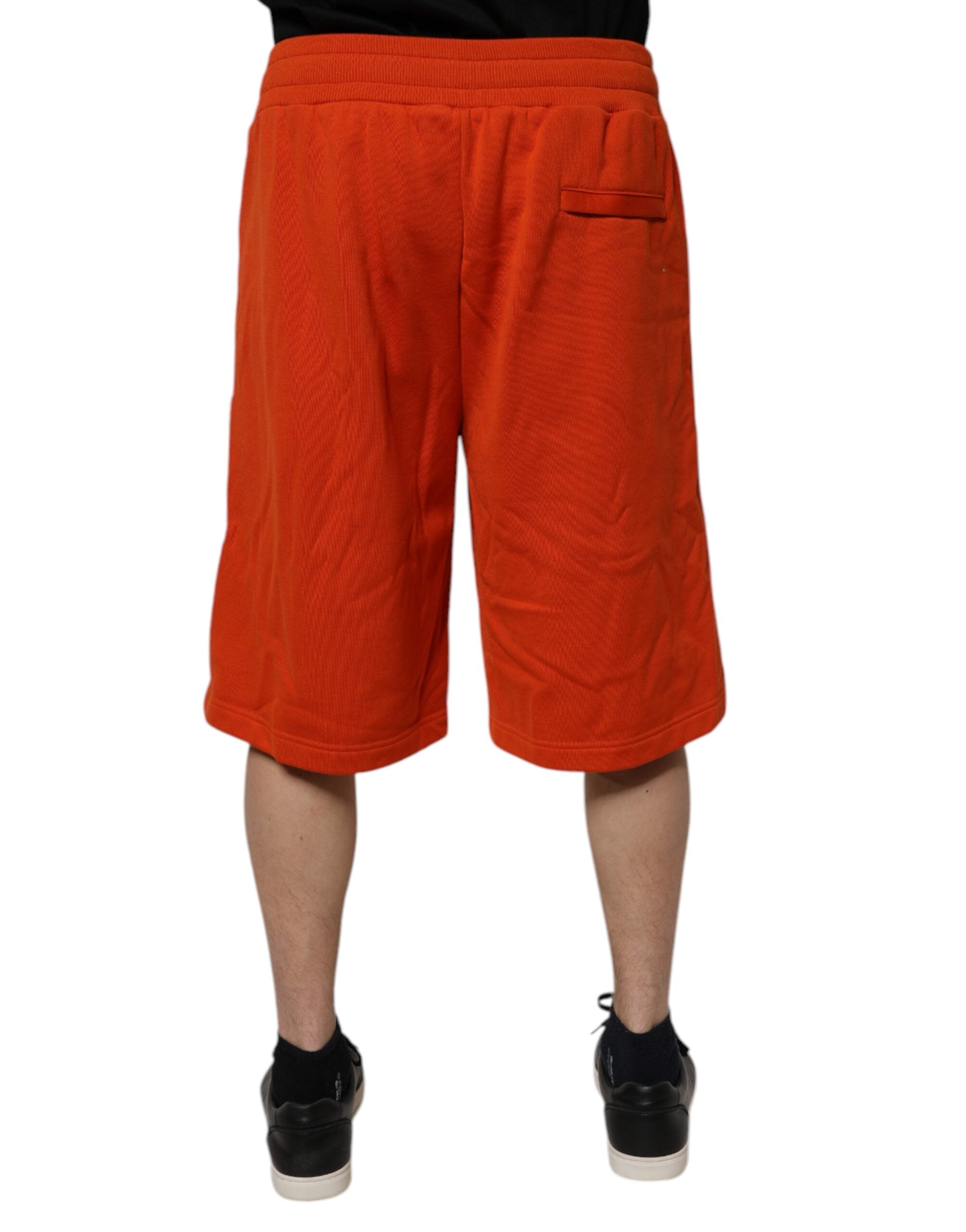 Dolce & Gabbana Men's Red Mid-Rise Cotton Blend Bermuda Shorts