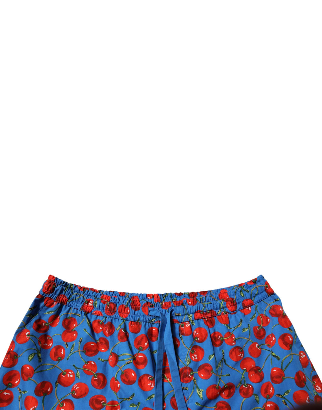 Dolce & Gabbana Blue Cherry Print Cotton Men's Bermuda Shorts