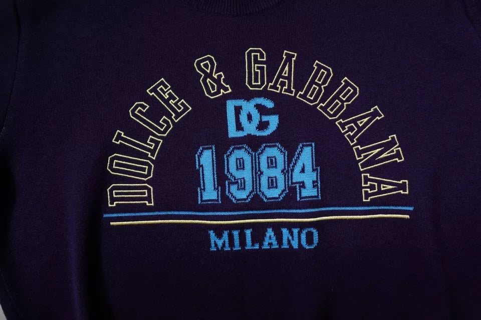Dolce & Gabbana Blue 1984 Milano Crewneck Sweatshirt