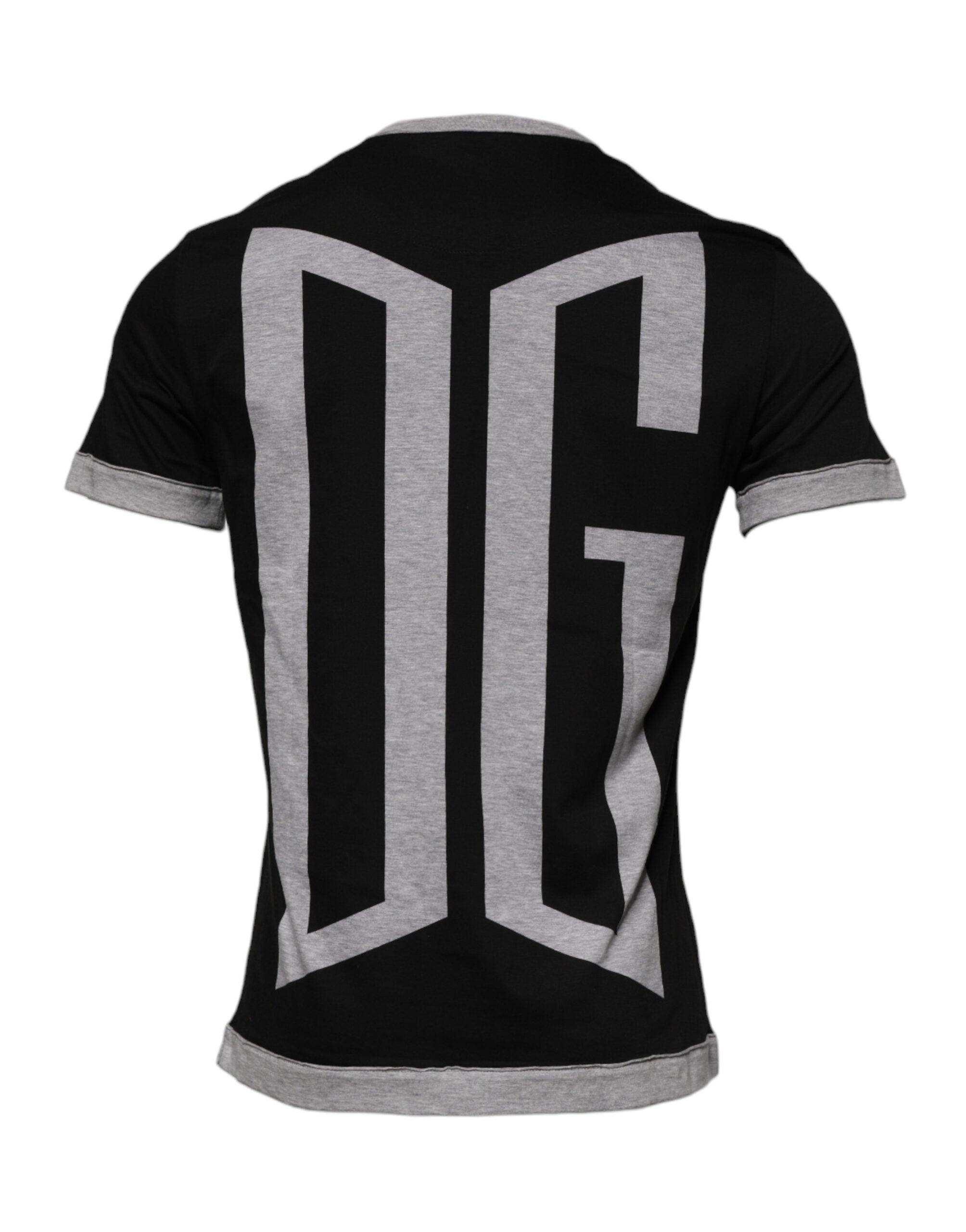 Dolce & Gabbana Black Logo Cotton Crew Neck Men's T-shirt