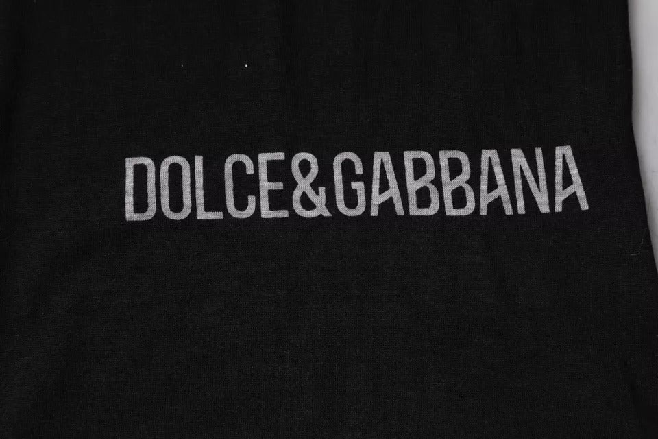 Dolce & Gabbana Black Logo Cotton Crew Neck Men's T-shirt