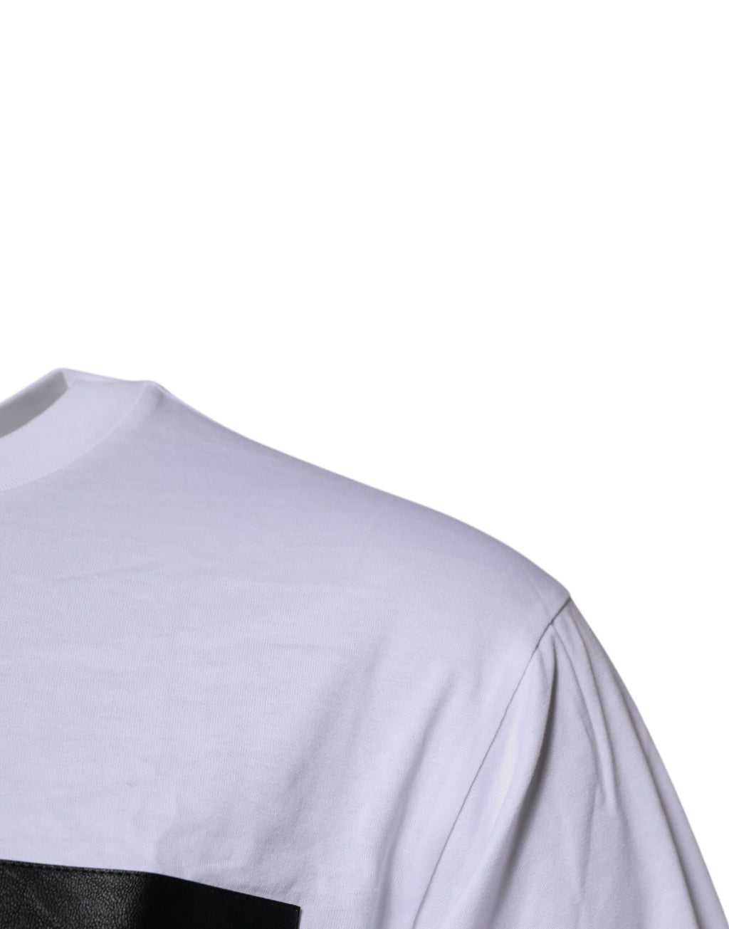 Dolce & Gabbana White Cotton Crew Neck Logo-Patch T-Shirt