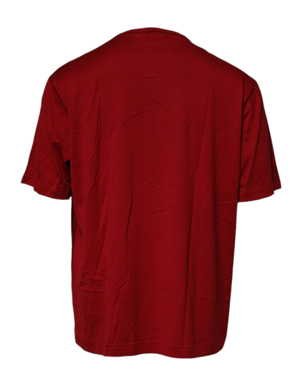 Dolce & Gabbana Red Logo Tape Cotton Crew Neck T-Shirt