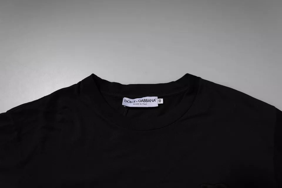 Dolce & Gabbana Black DG Logo Cotton Crew-Neck T-Shirt