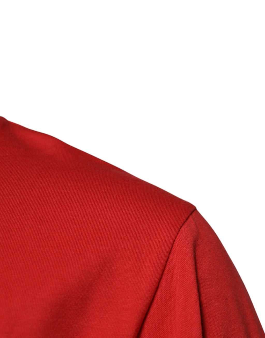 Dolce & Gabbana Red DG Logo Patch Cotton Crew Neck T-Shirt