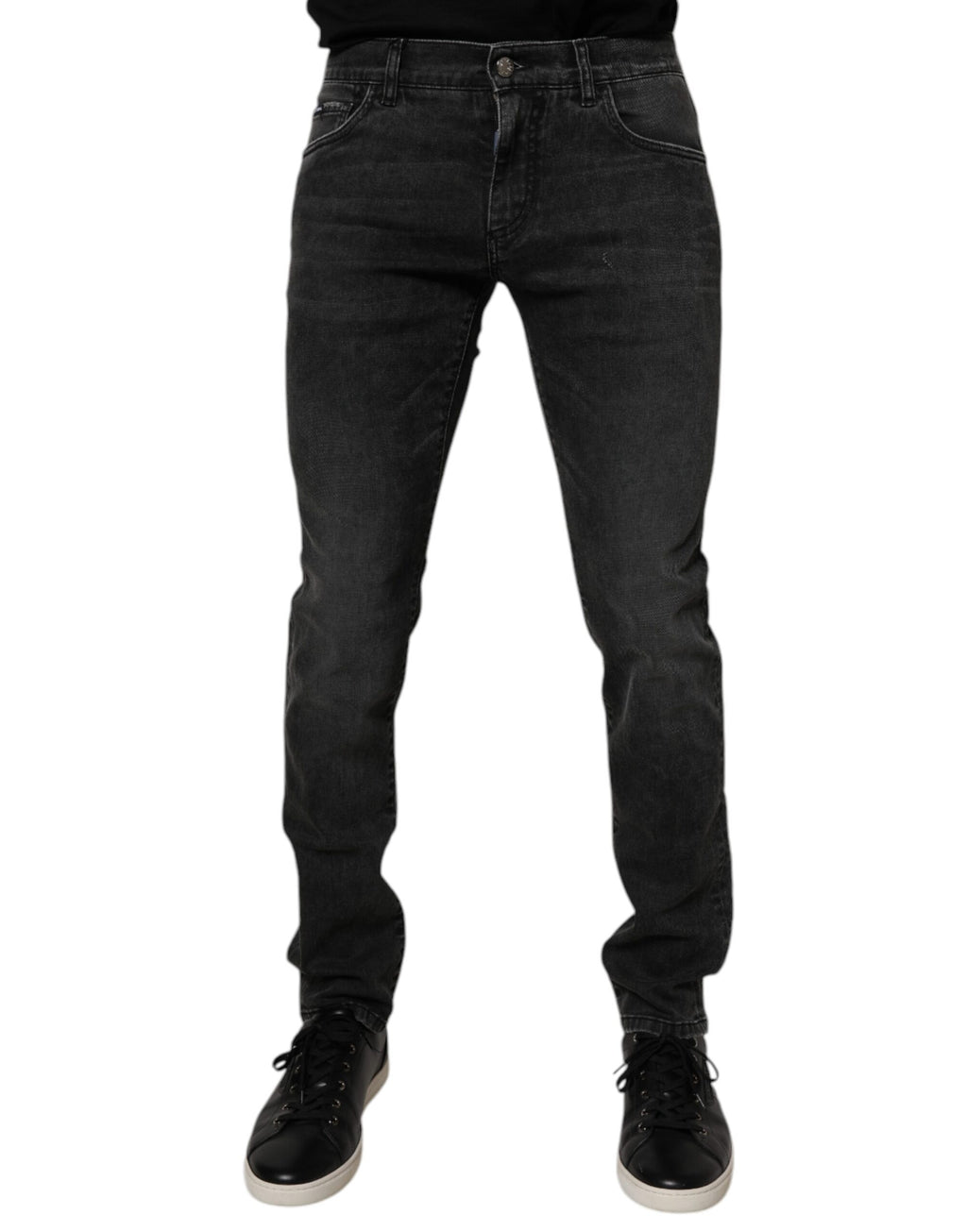 Dolce & Gabbana Men's Black Cotton Stretch Skinny Denim Jeans