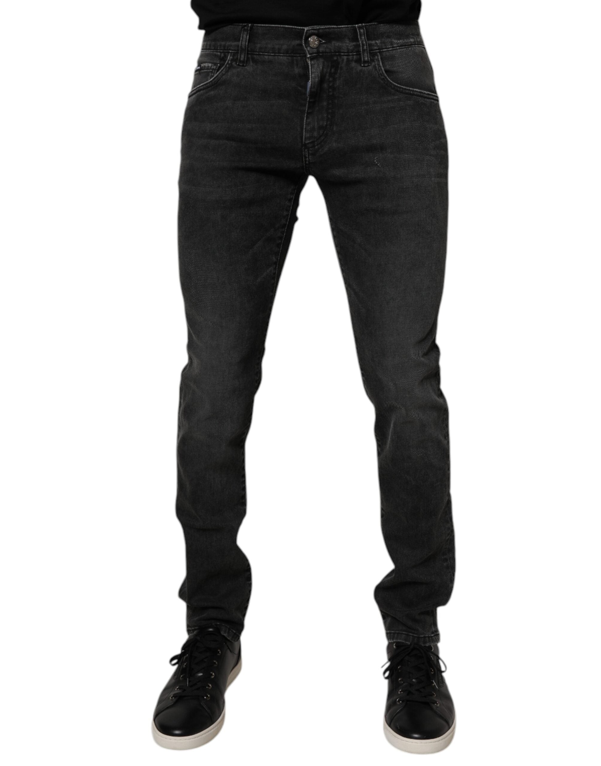 Dolce & Gabbana Men's Black Cotton Stretch Skinny Denim Jeans