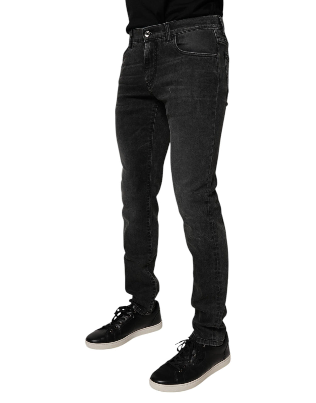 Dolce & Gabbana Men's Black Cotton Stretch Skinny Denim Jeans