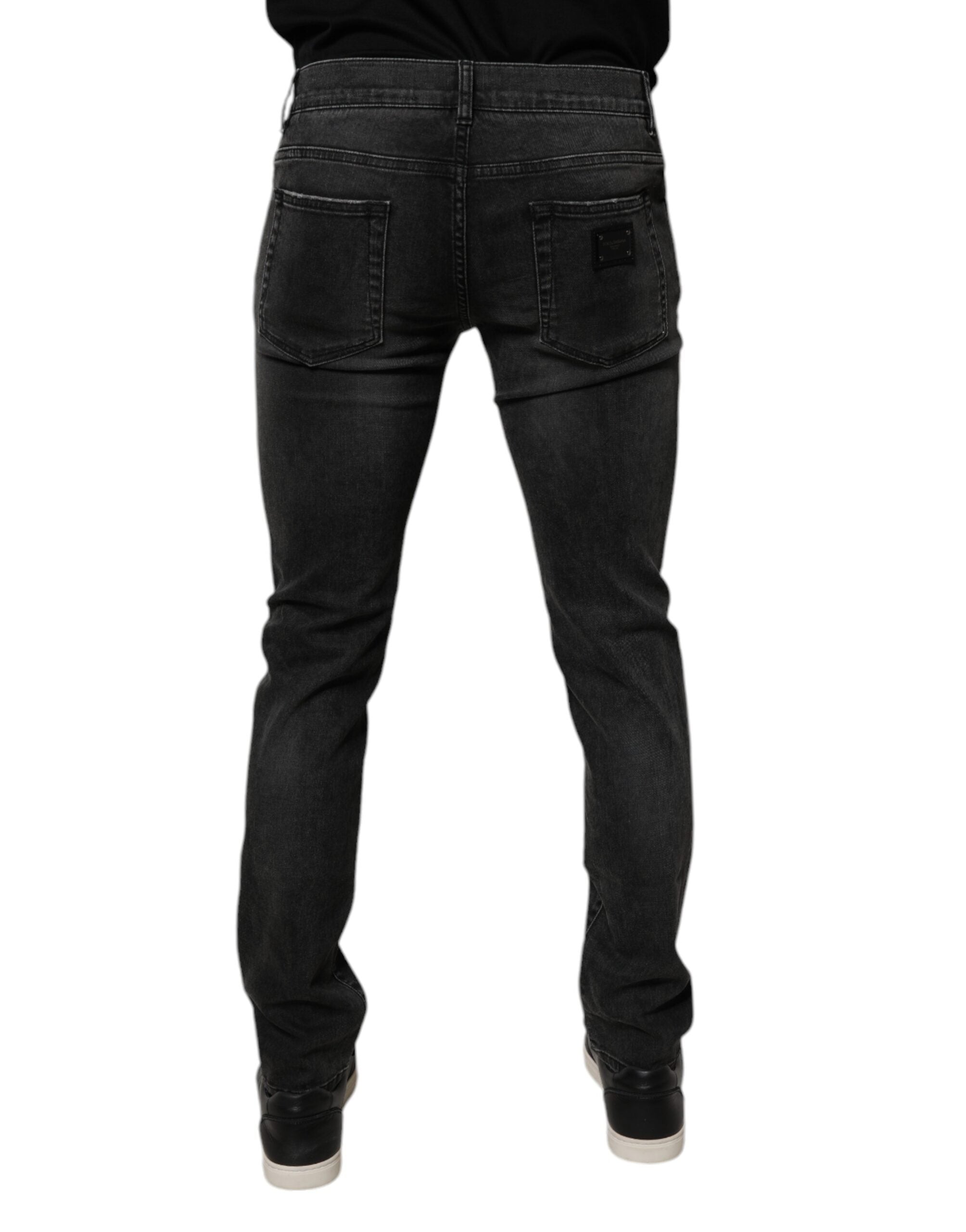 Dolce & Gabbana Men's Black Cotton Stretch Skinny Denim Jeans