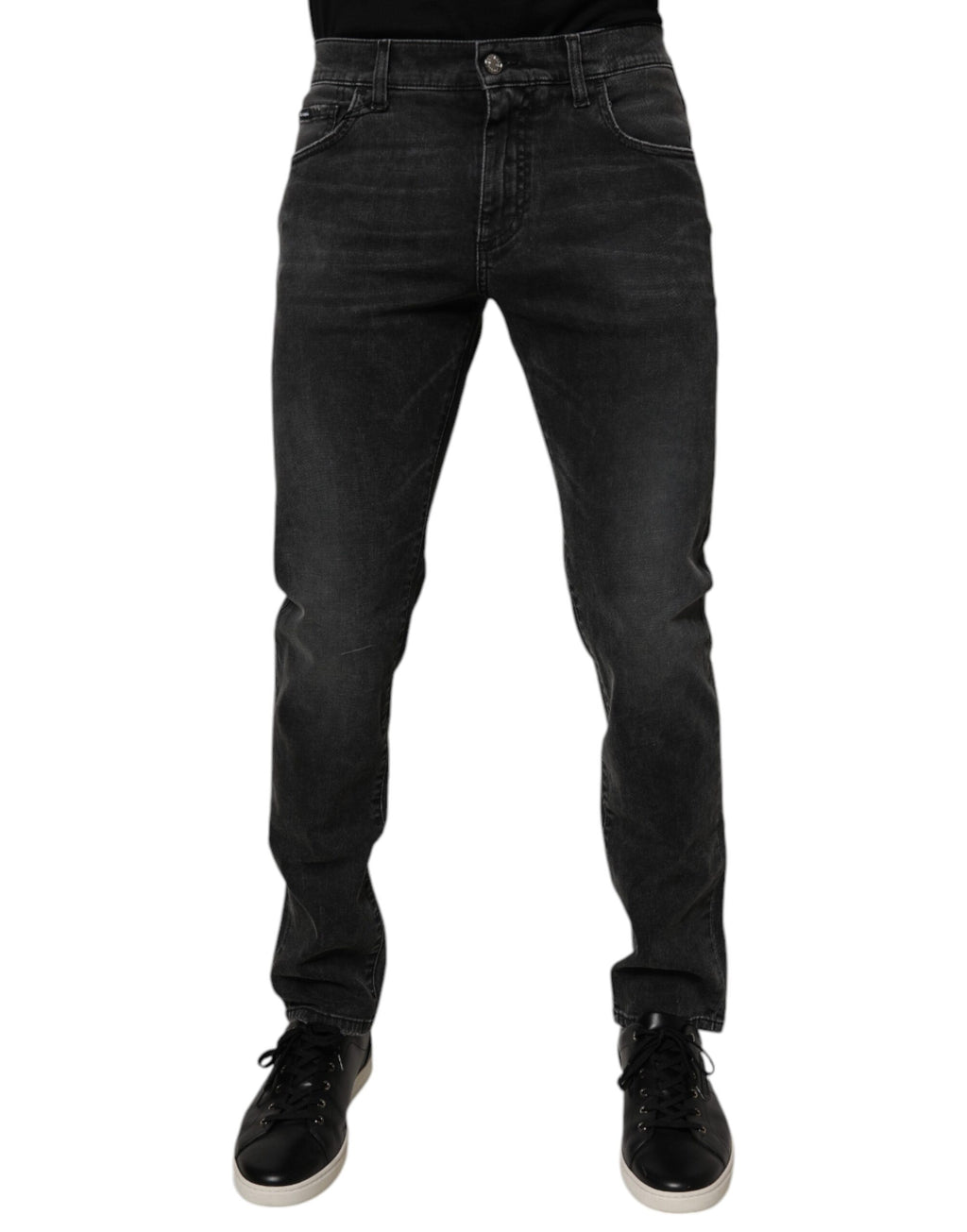 Dolce & Gabbana Men's Black Cotton Stretch Skinny Denim Jeans