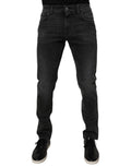 Dolce & Gabbana Men's Black Cotton Stretch Skinny Denim Jeans